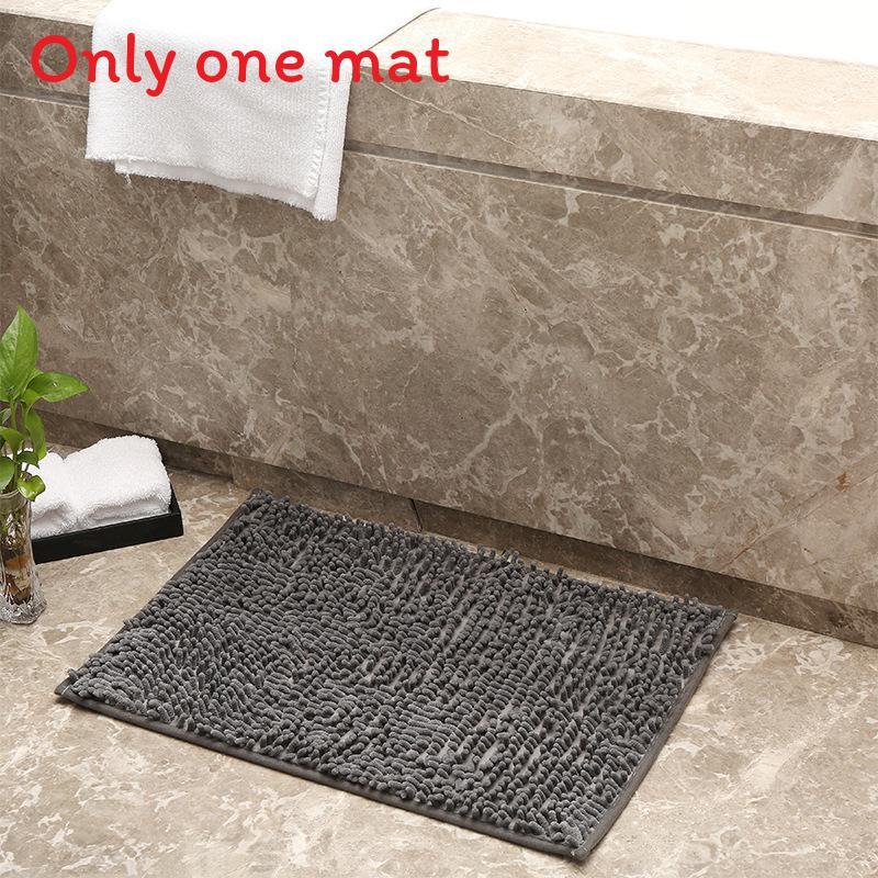

Modern Polyester Plush Floor Mat For Kitchen And Bathroom With Machine Washable Design Dark Gray,40x60cm