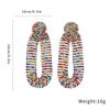 Silver Needle Zircon Geometric Color Earrings European and American High-end Earrings Light Luxury Fashion Exquisite Earrings