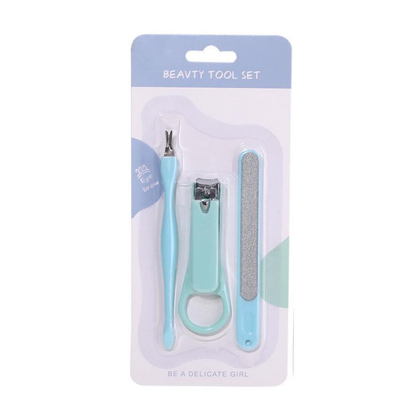 Three-Piece Manicure Set: Cuticle Fork, Nail Clippers & Nail File for Home Nail Care