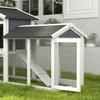 Gabbia per piccoli animali con recinto, Legno di abete, 147 x 54 x 84 cm, Grigio