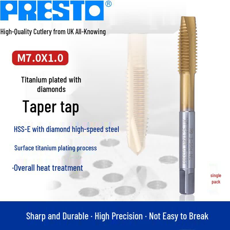 PRESTO Cobalt Titanium Straight Flute Tap