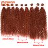 FASHION IDOL 22-26 Zoll 300g/9 Stück Kinky Curly Synthetische Weave Haarverlängerungen Ombre Braun Hitzebeständige Faser Haarsträhnen
