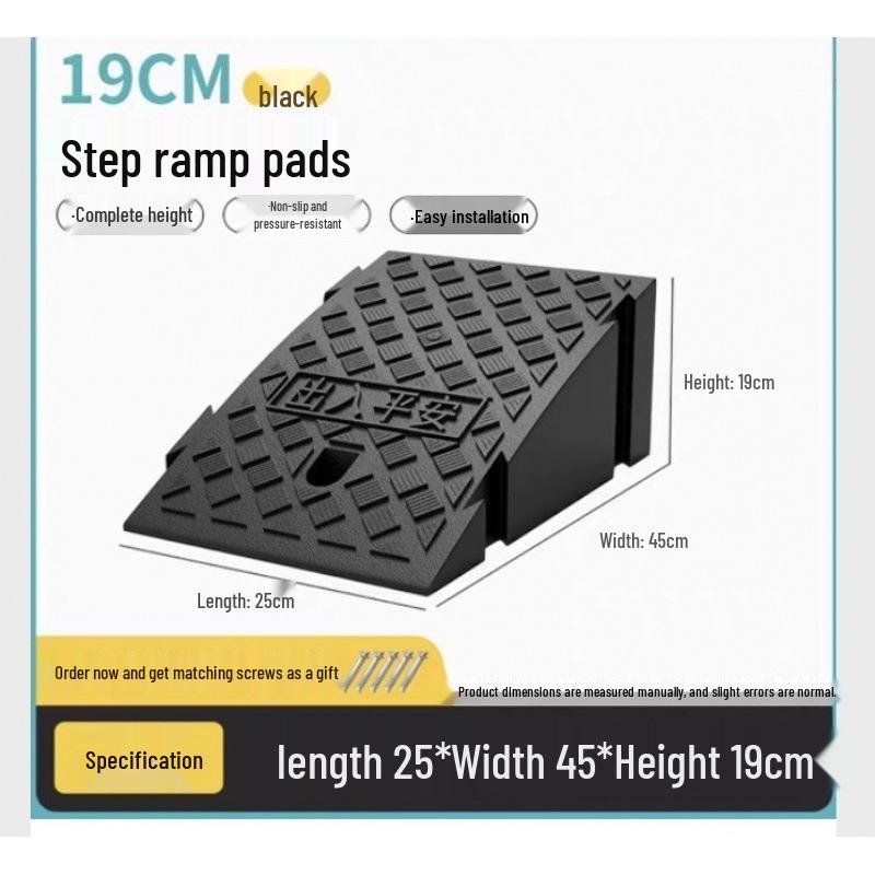 Uphill Step Mat: Plastic Slope Curb Car Sill and Speed Bump