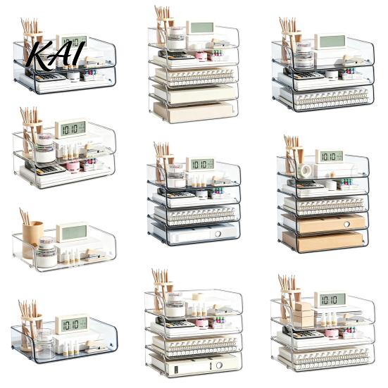 Multi Layer Desk Organizer Clear Acrylic File Tray, 1/2/3/4/5 Tier Paper Ducument Storage Box Box, Stackable Office Supplies Rack
