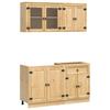 Cabinet with Shelf SKI 4 Pcs Honey Brown Solid Pine Wood