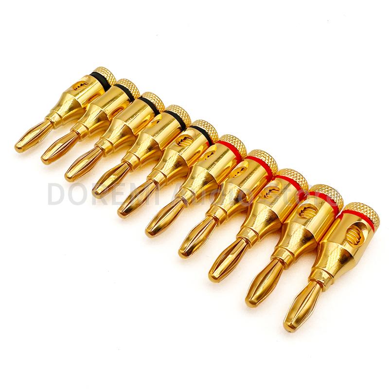 4mm Banana Plug Gold-Plated Copper Musical Cable Wire Audio Speaker Adapter Speaker Amplifier Screw Type Banana Connectors Jack