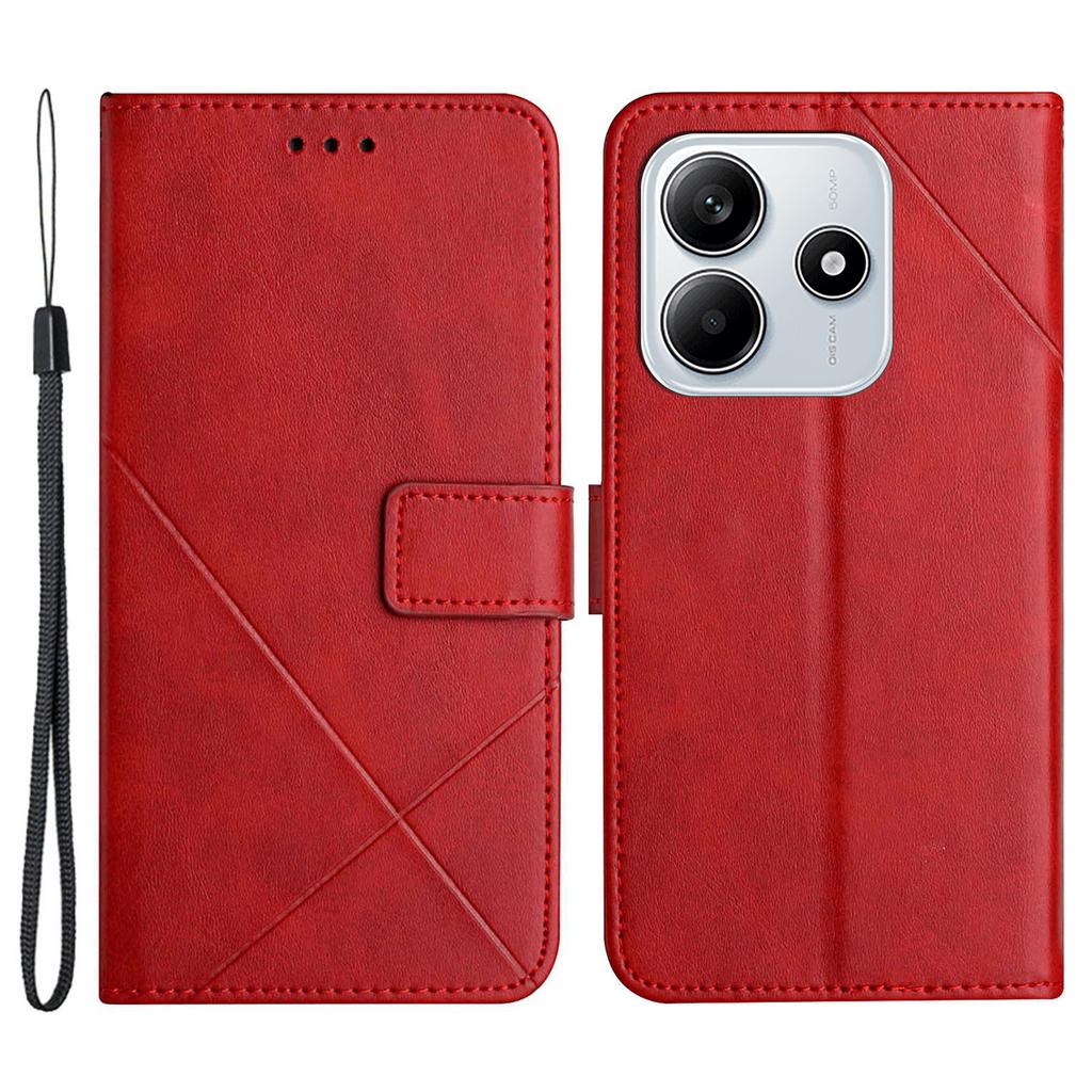 For Xiaomi Redmi Note 14 5G Leather Case Line Pattern Wallet Phone Cover