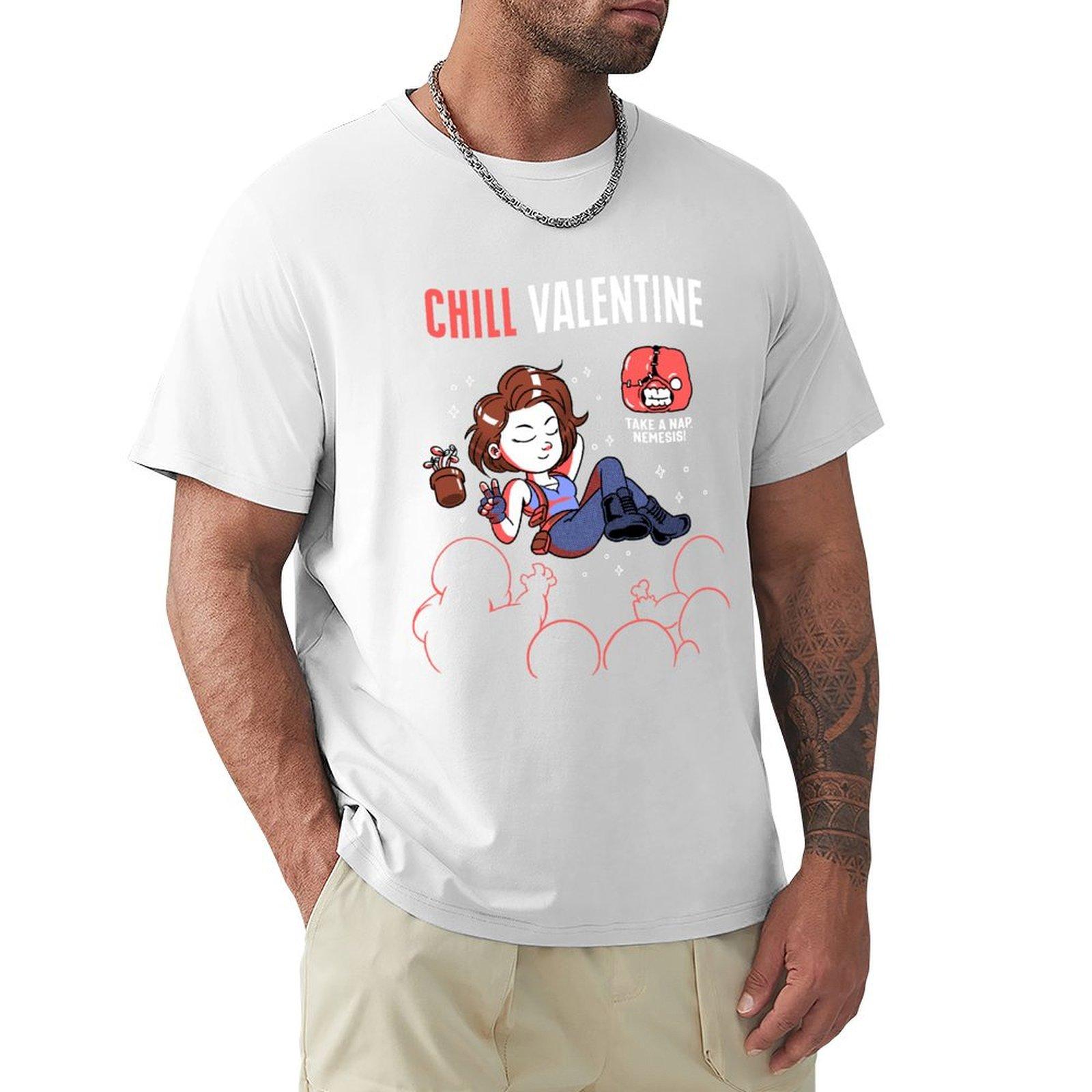 Chill with Jill Valentine TShirt anime clothes funny gifts summer 2025 mens tall t shirts S