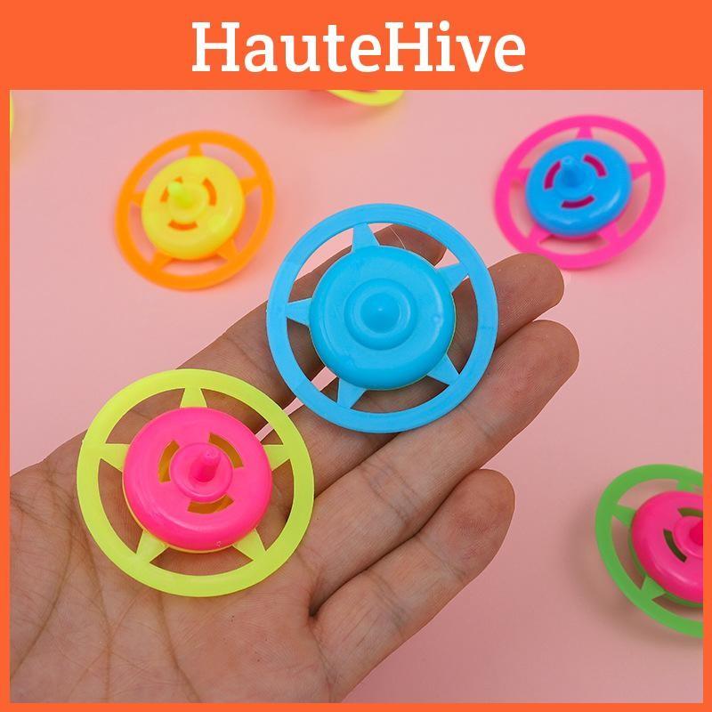Kids Spin Plastic Gyroscope Toy With Bright Swirl Colors For Fun Gift Play