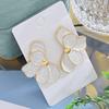 1 Pair Stud Earrings 3D Layered Petal Design Lightweight Alloy Ear Studs French Style Daily Wear Jewelry Gift