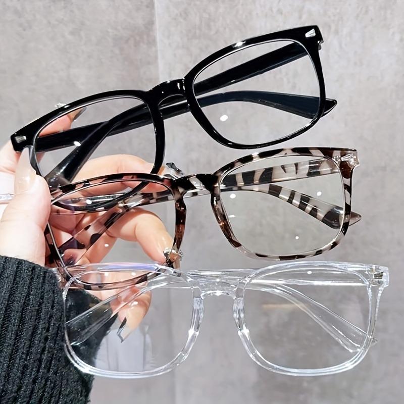 1/3pcs Lightweight PC Square Glasses Clear Lens Blue Light Blocking Full Frame Minimalist for Everyday Casual Wear