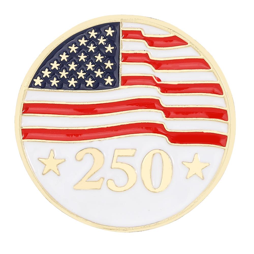 1/4 Stück 2026 US-Nationalfeiertag 250-jähriges Jubiläum Umweltlegierung Drip-Oil-Abzeichen Ehrenbrosche Anzugmantel Schmuckzubehör