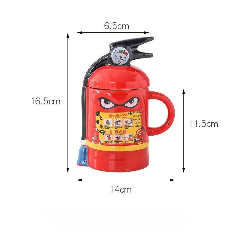 Creative Fire Extinguisher Ceramic Mug, High-value Breakfast Milk Coffee Mugs, Funny Birthday Gift Water Mug,Couple Pairing Cups