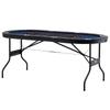 8 Player Foldable Poker Table, Blackjack Texas Holdem Poker Table with Padded Rails and Stainless Steel Cup Holders, Portable Folding Card Board Game