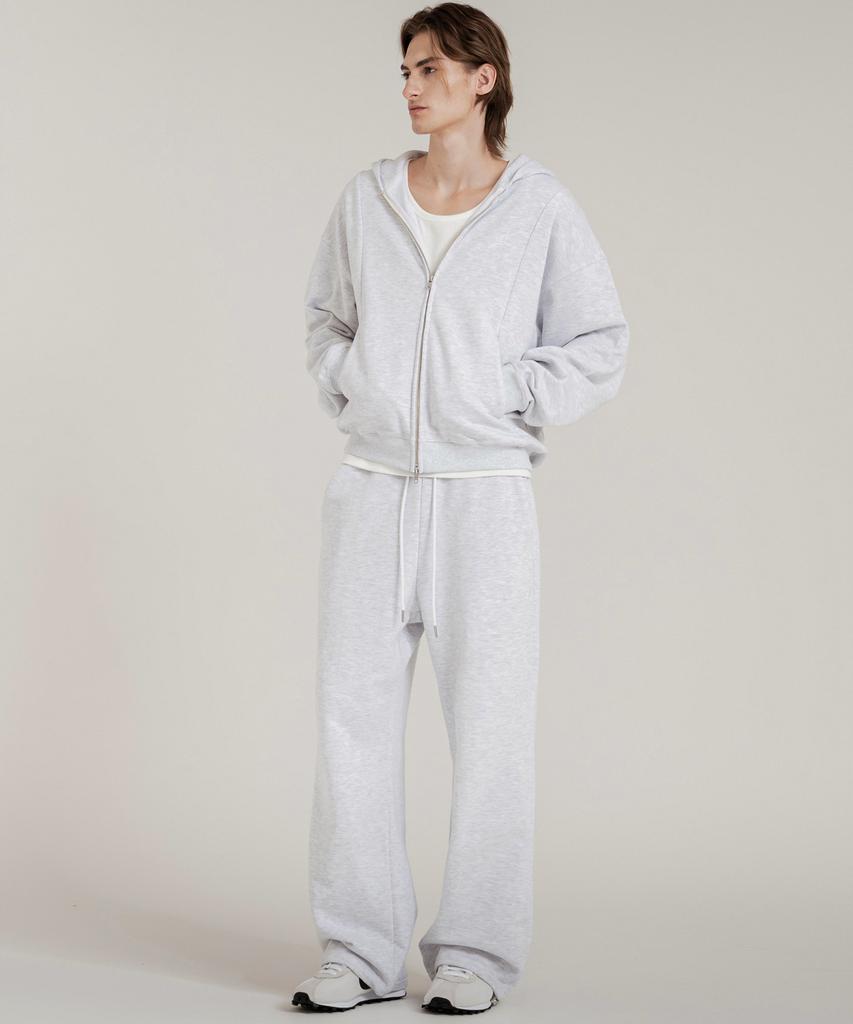Ssin And Lee Easy Form Oversized Zip-Up Hoodie In Back Melange