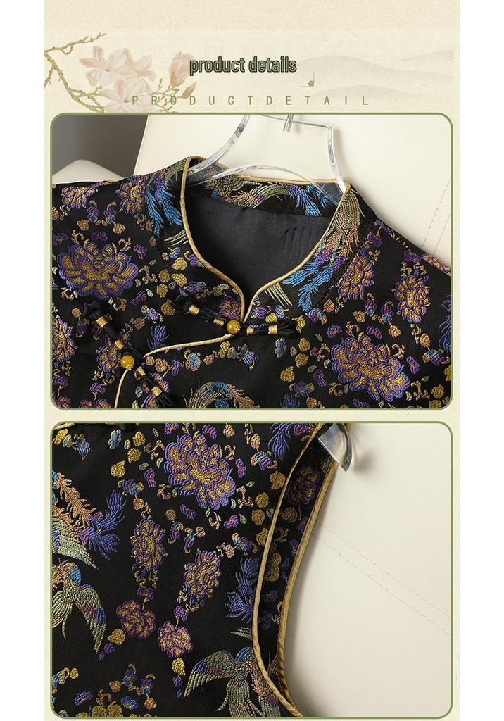 2026 New Chinese Style Jacquard Vest - Round Neck Tang Suit Outerwear