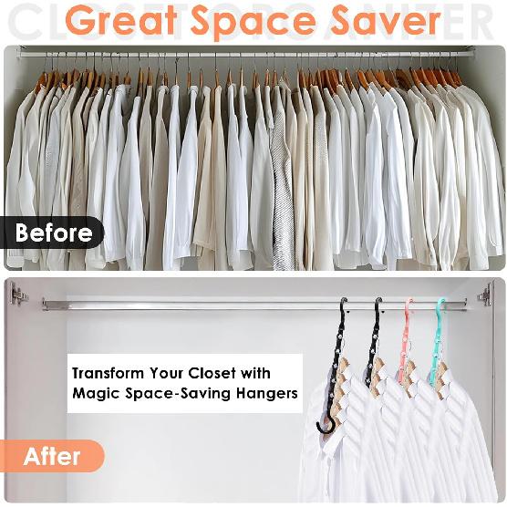 Closet Organizers and Storage, Sturdy Space Saving Hanger for Heavy Clothes, Upgraded Cascading Hangers, Magic Closet Organization Clothes Hangers,