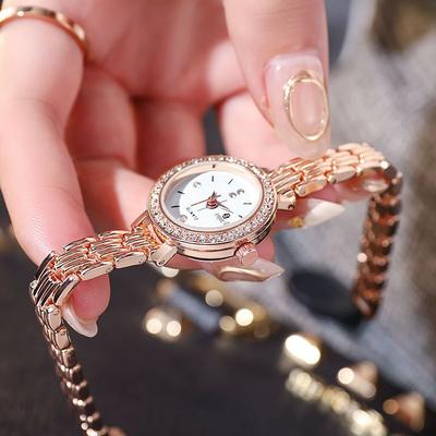 Japanische Schlichte Armbanduhr Damen Studentin Dame Exquisit Diamantbesetzt Lässig Trend Quarz Uhr