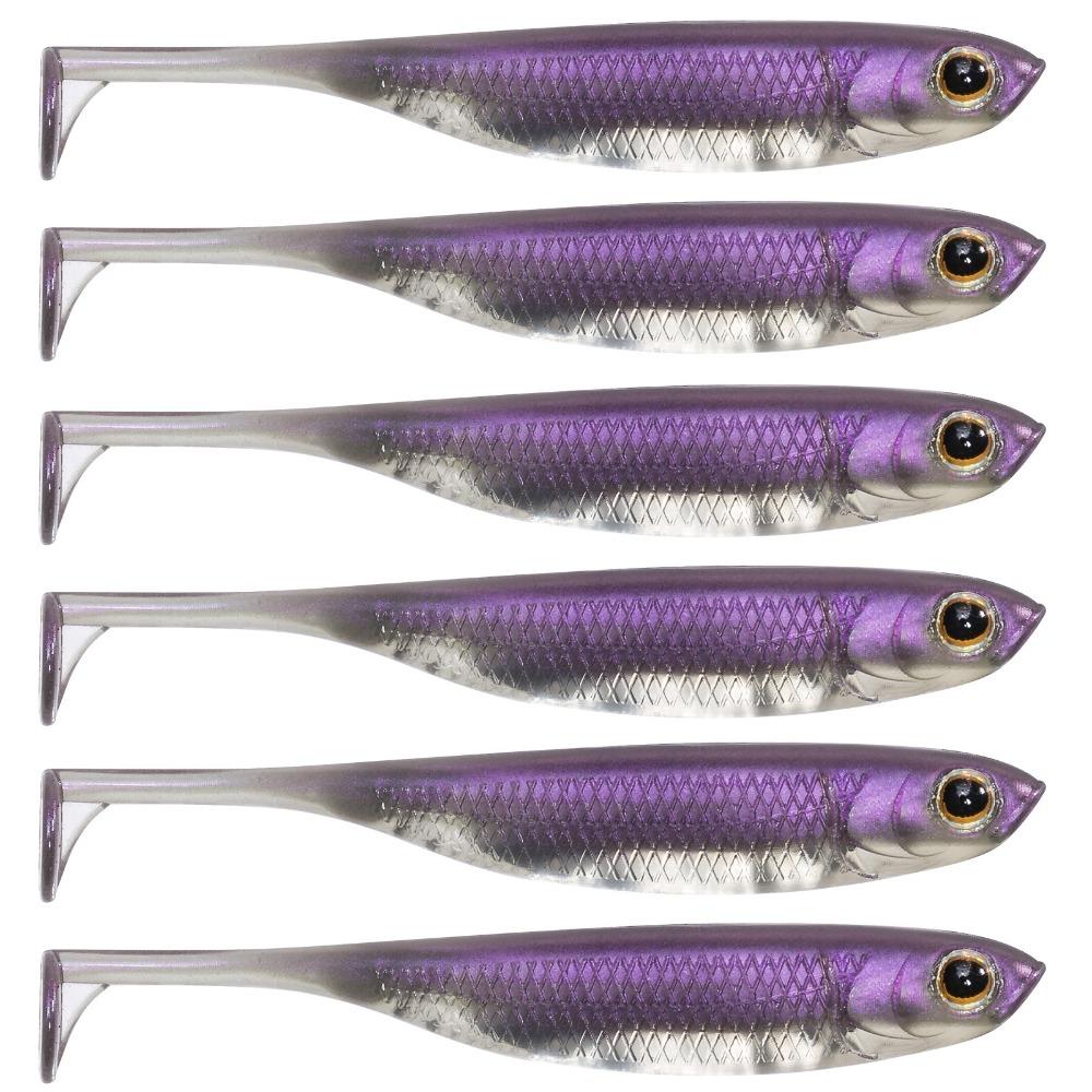 

5 шт. 10 см Рибальські м які приманки Силіконові плаваючі приманки Міноу Нові приманки Міноу Риболовля фіолетовий