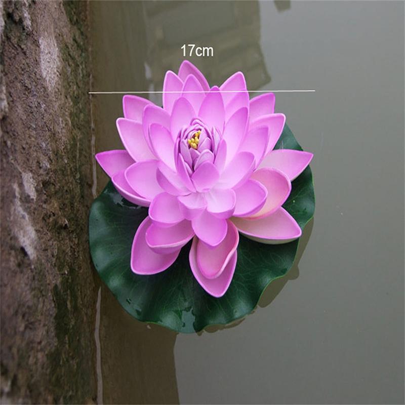 10cm/17cm Lotus Artificial Plantă Falsă Decor Iaz Nufăr Artificial Spumă Plutitoare Lotus Acasă Grădină Acvariu Floare Falsă
