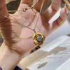 Shine Brushed Luxury Inlay Diamonds Exquisite Flower Necklace Classic Design and Charm Pendant Wedding Engagement Jewelry