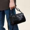A High-end Genuine Leather Cylindrical Pillow Bag for Women, A Crocodile-patterned Cowhide Single-shoulder Crossbody Bag