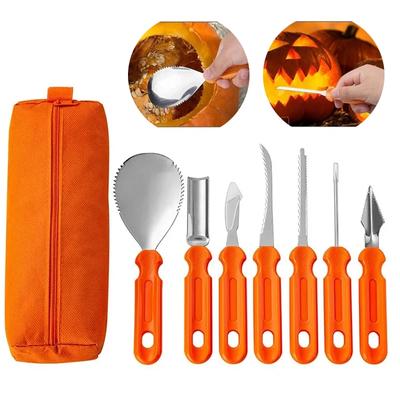 7pcs/Set Pumpkin Carving Stainless Steel Carving Knife Set Halloween Pumpkin Carving 7 Piece Pottery Sculpture Pumpkin Tools