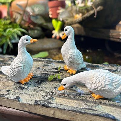 3x Desktop Ornaments Resin Animal Figurines Sculptures Garden Decor Yard Decorations for Outside