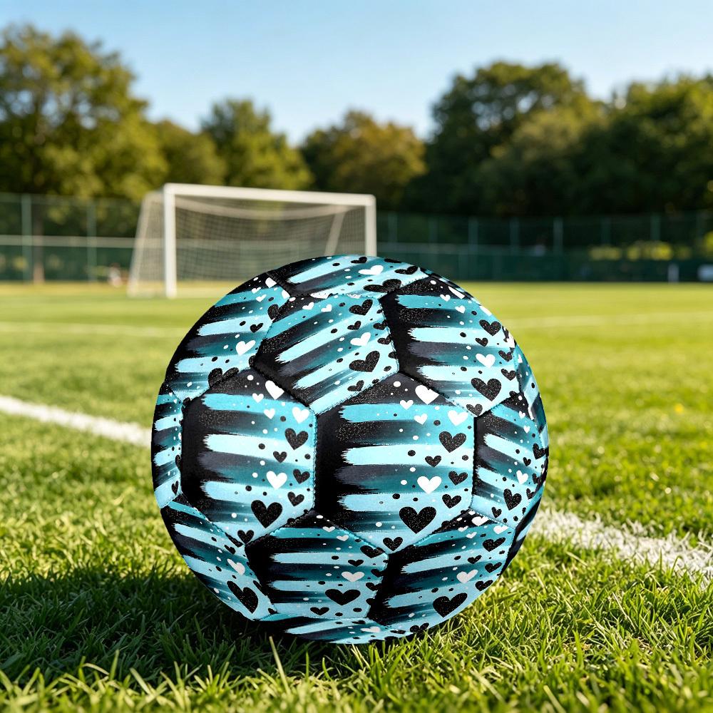 1pc Love Motion Theme Soccer Ball Football, Size 5, Lightweight PVC, Outdoor Training Soccer Ball,Gift c6522 Size 5