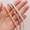 1String, Natural Freshwater Pearls, Subcircle Pearl Beads, 6-7 Mm, for DIY Necklace Bracelet, Jewelry Making, Women Birthday Party Crafts, 36cm