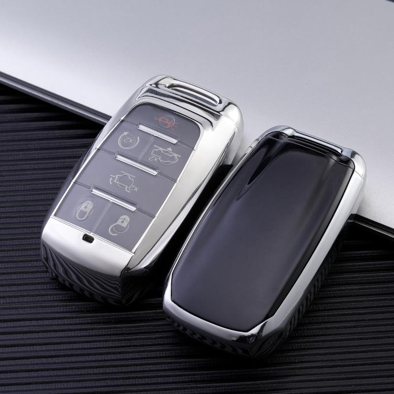 Jeep Key Cover for Compass, Cherokee, Renegade, Grand Cherokee, Dodge - Transparent Case