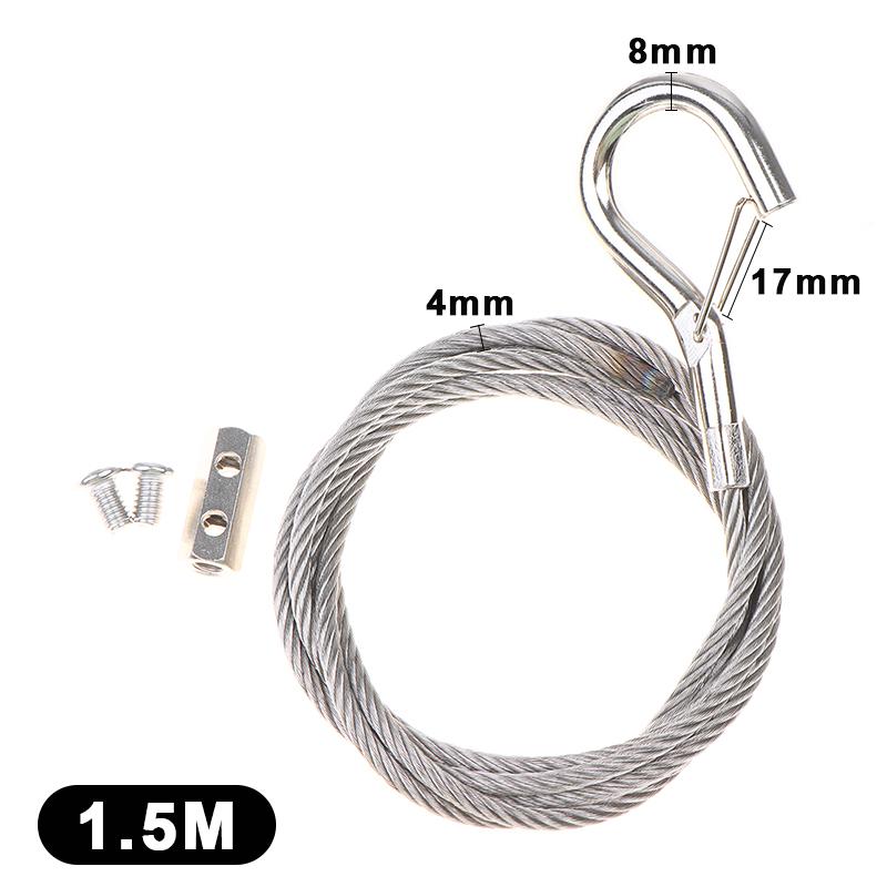Locking Stainless Steel Wire Rope Adjustable Retractable Suspension Lanyard for Industrial Equipment Hanging Work