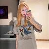 Women's Loose-Fit Butterfly Retro Crew Neck T-Shirt, Summer 2025 Trend
