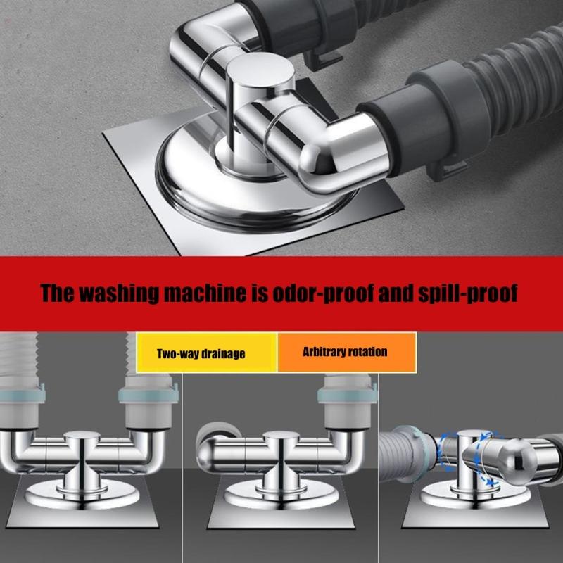 Washing Machine Floor Drain Adapter Tees Joint AntiOverflow Sewer Elbow Pipe Connector Bathroom Accessories Enduring