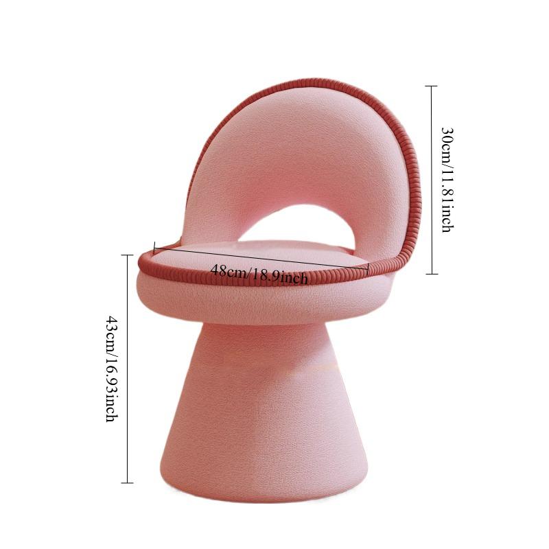 1PC Vanity Chair, Bohemian Heart-Shaped Memory Foam Stool - Multifunctional Ottoman Chair With, Easy Assembly Frame