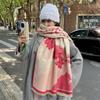 Landscape Flower Language Winter Office Imitation Cashmere Warm Scarf Send Mom Retro Flower Air Conditioning Shawl