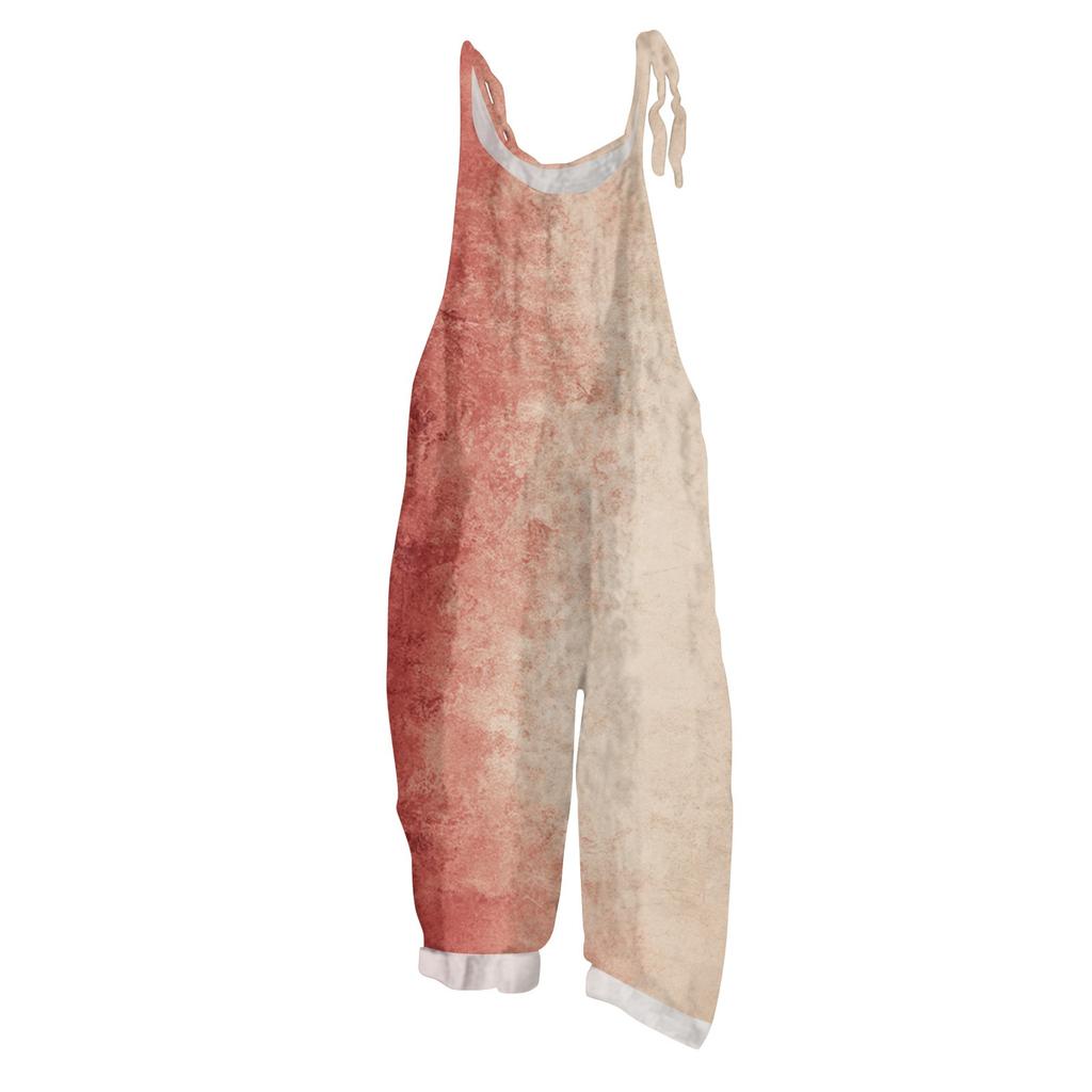 Women's Jumpsuit  Print Casual Loose Vintage Shoulder Strap Cotton Linen