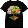 Tree Four Seasons T Shirt Colorful Spring Summer Fall Winter Graphic Tee
