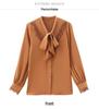Brand Women's High-End Silk Bow Tie Blouse - Fashionable Style