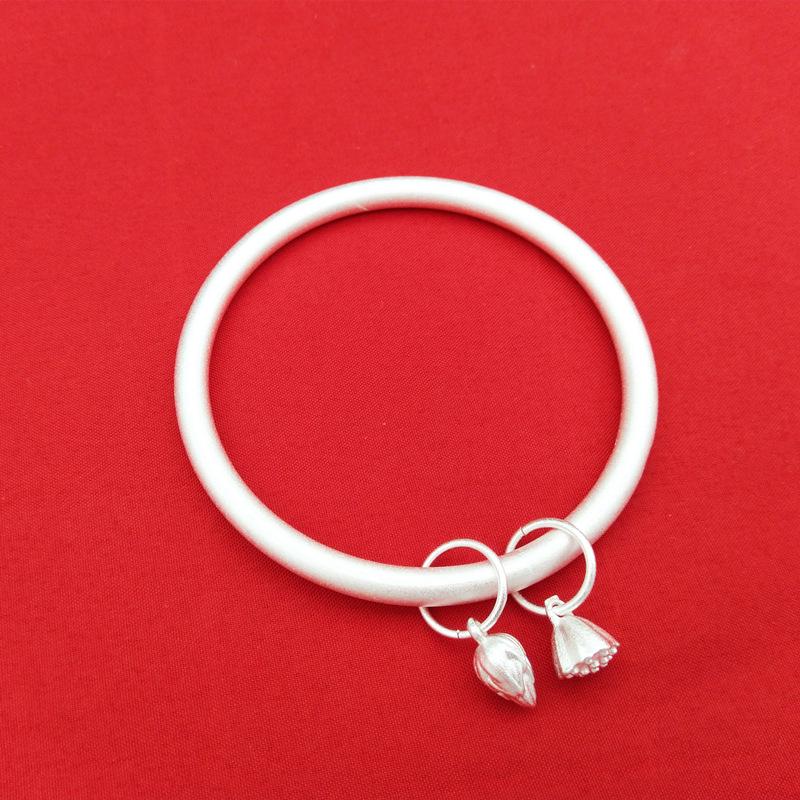 

Древняя радость: Матовый белый медный браслет с простой кисточкой в виде лотоса 58 Ring Ancient Lotus Bracelet