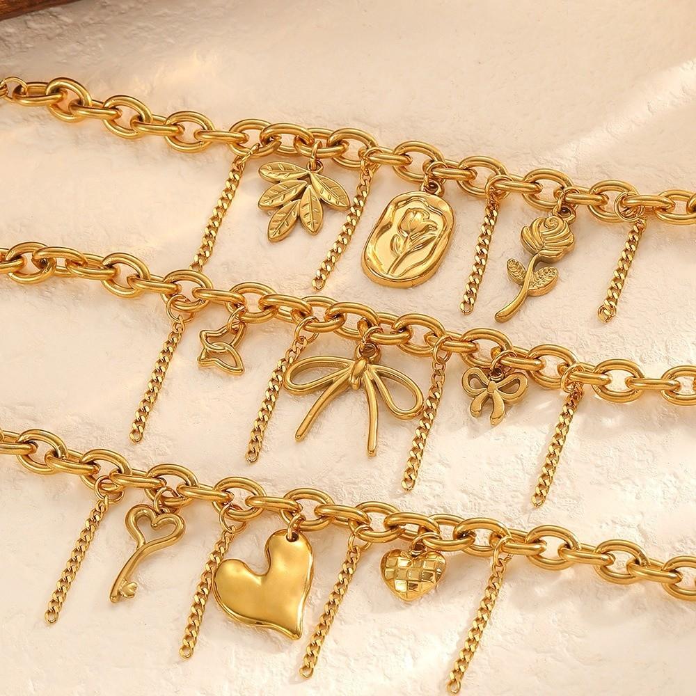 Love Heart Hollow Bracelet Flower Charm Bangle Sweet Gold Plated Bracelet  Valentine's Day