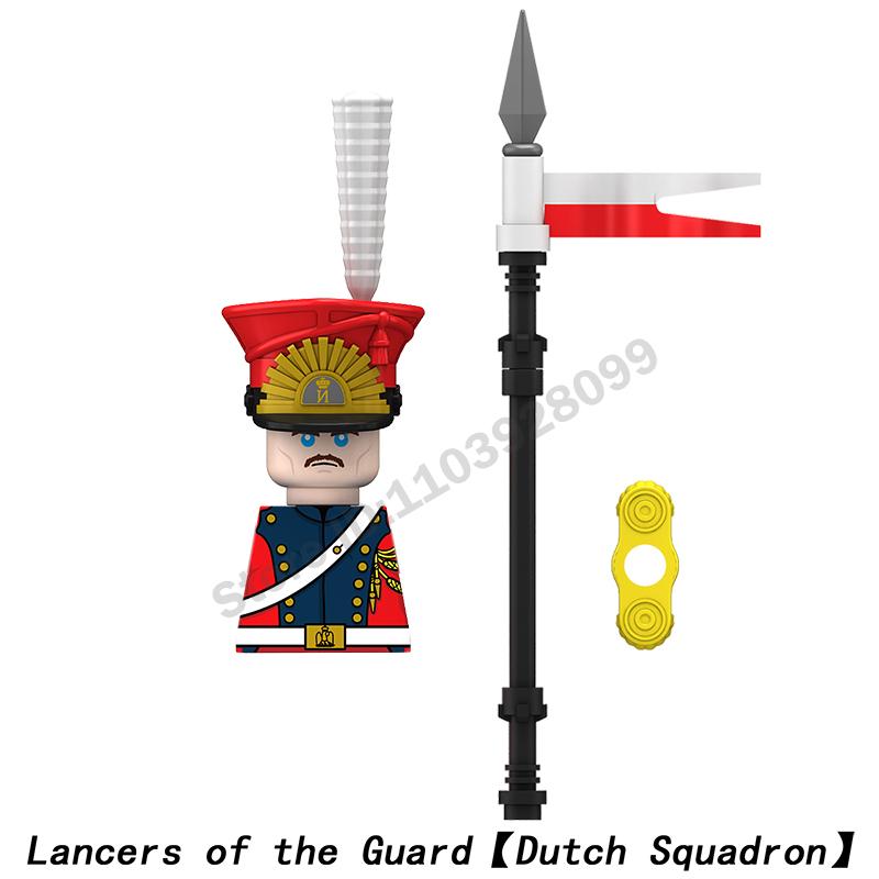 Middle Ages Military Napoleonic Wars Figures Building Block British French Prussia Infantry Knight General Duke Characters Brick