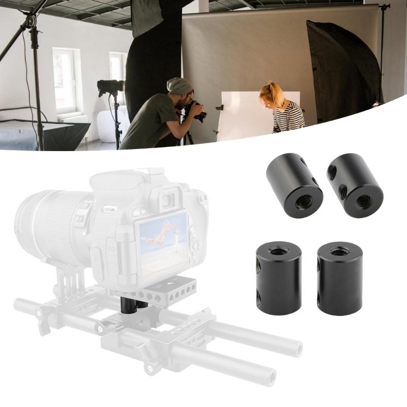 Pack of 2 Mounting Spacers Adjustable Aluminum Alloy 15mm Mini Tubes for Camera Height Adjustment with 1/4-20 Threads
