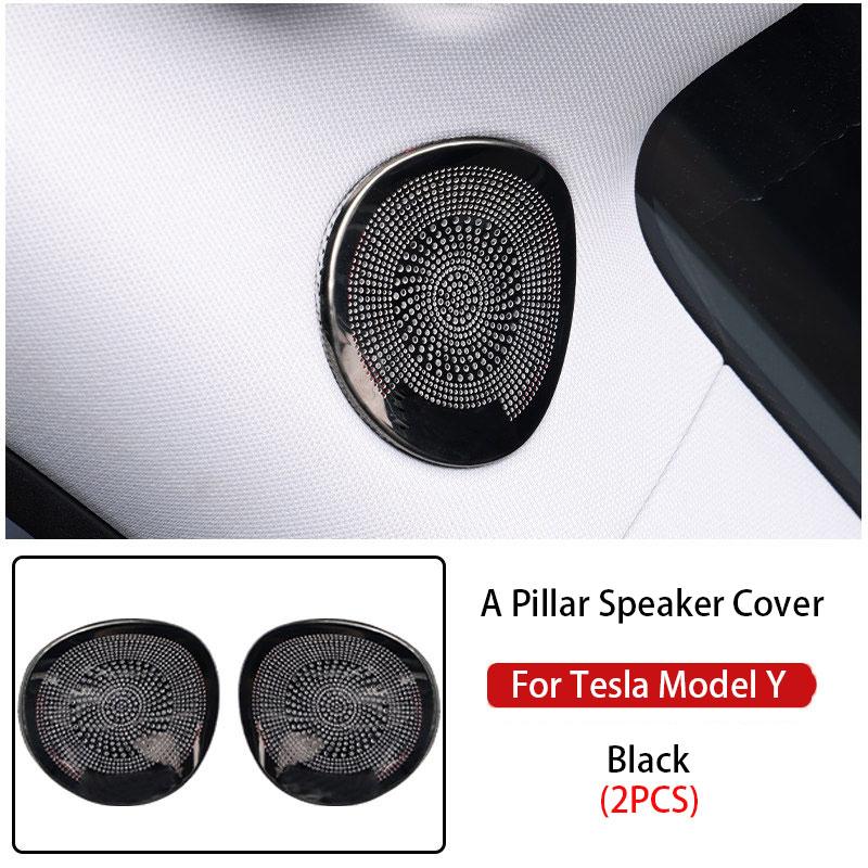 For Tesla Model Y 20-24 Car Audio Speaker Cover Interior Trim Sticker Door Loudspeaker Cover Under Seat Outlet Vent Trim