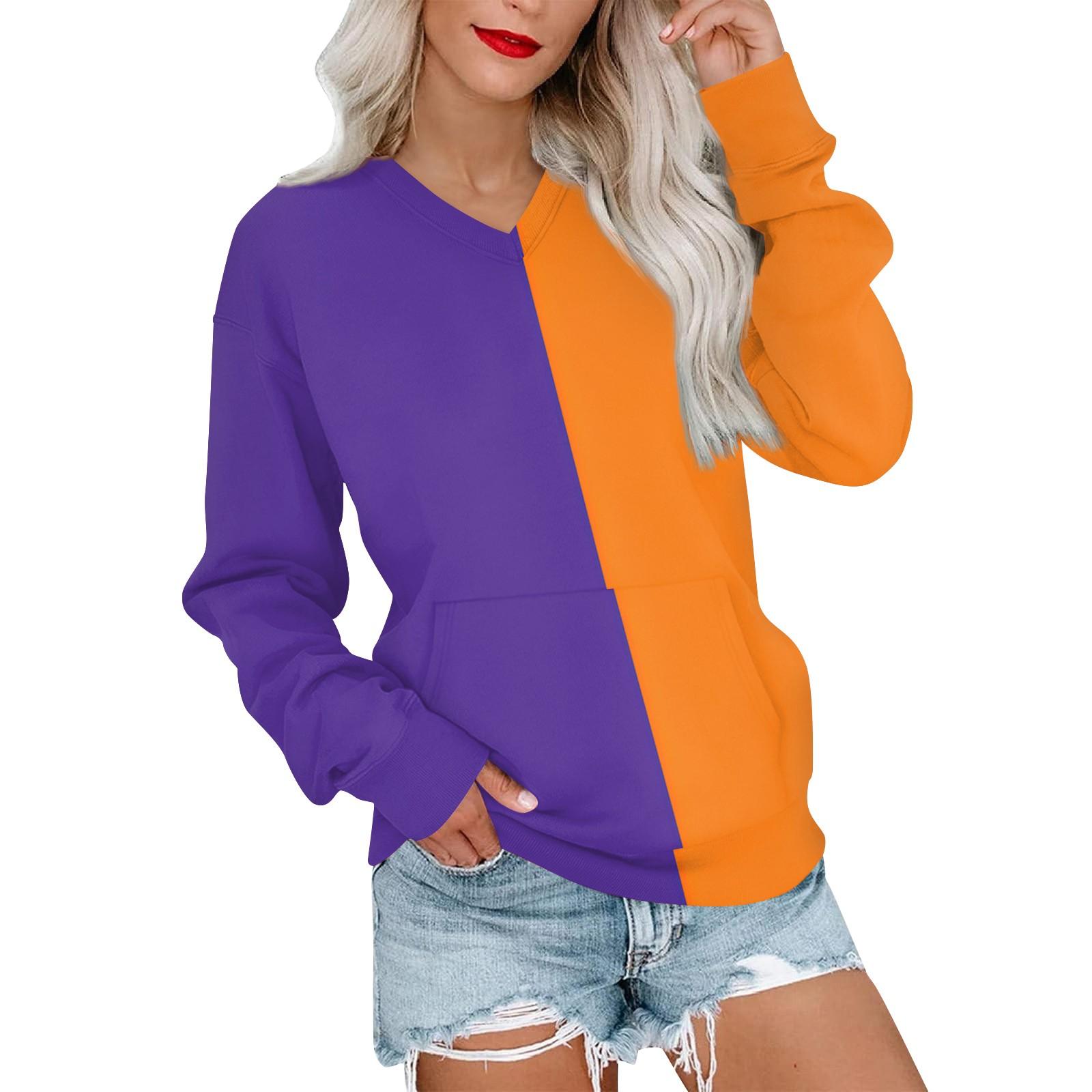 

Женская повседневная модная цветная стеганая толстовка с V-образным вырезом и длинным рукавом, легкий пуловер с карманами M