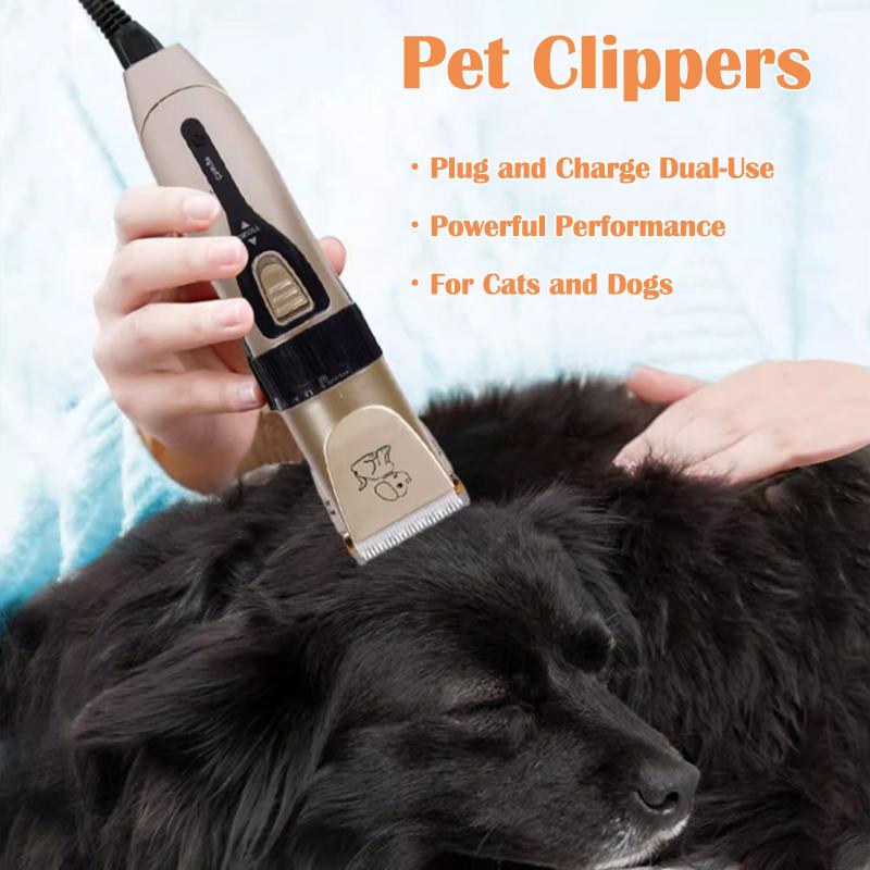 Dog Cat Hair Clipper Low Noise Rechargeable Cordless & Corded Electric Trimmer Pet Hair Thick Coats Clippers Grooming Set