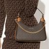 New MICHAEL KORS Cotton Leather Handbag, Shoulder Bag Women's Brown 32R3G3WN6B-252