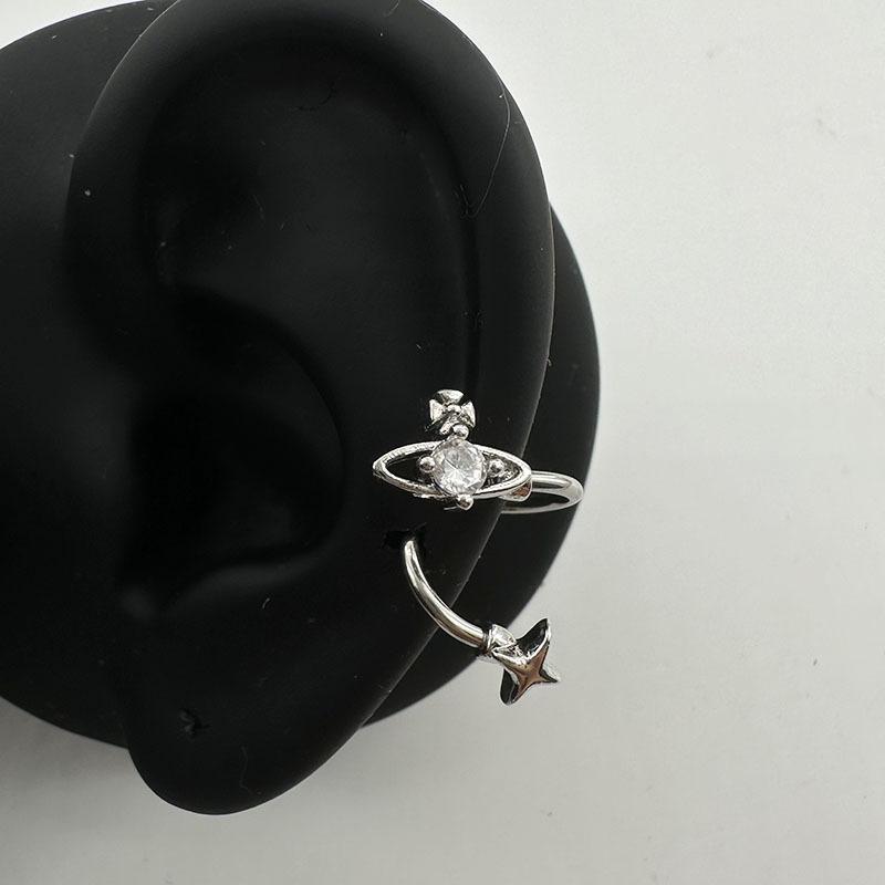 1Pc Star Surround Planet Spiral Stainless Steel Ear Bone Nail For Women   Zircon Earrings Accessories Jewelry