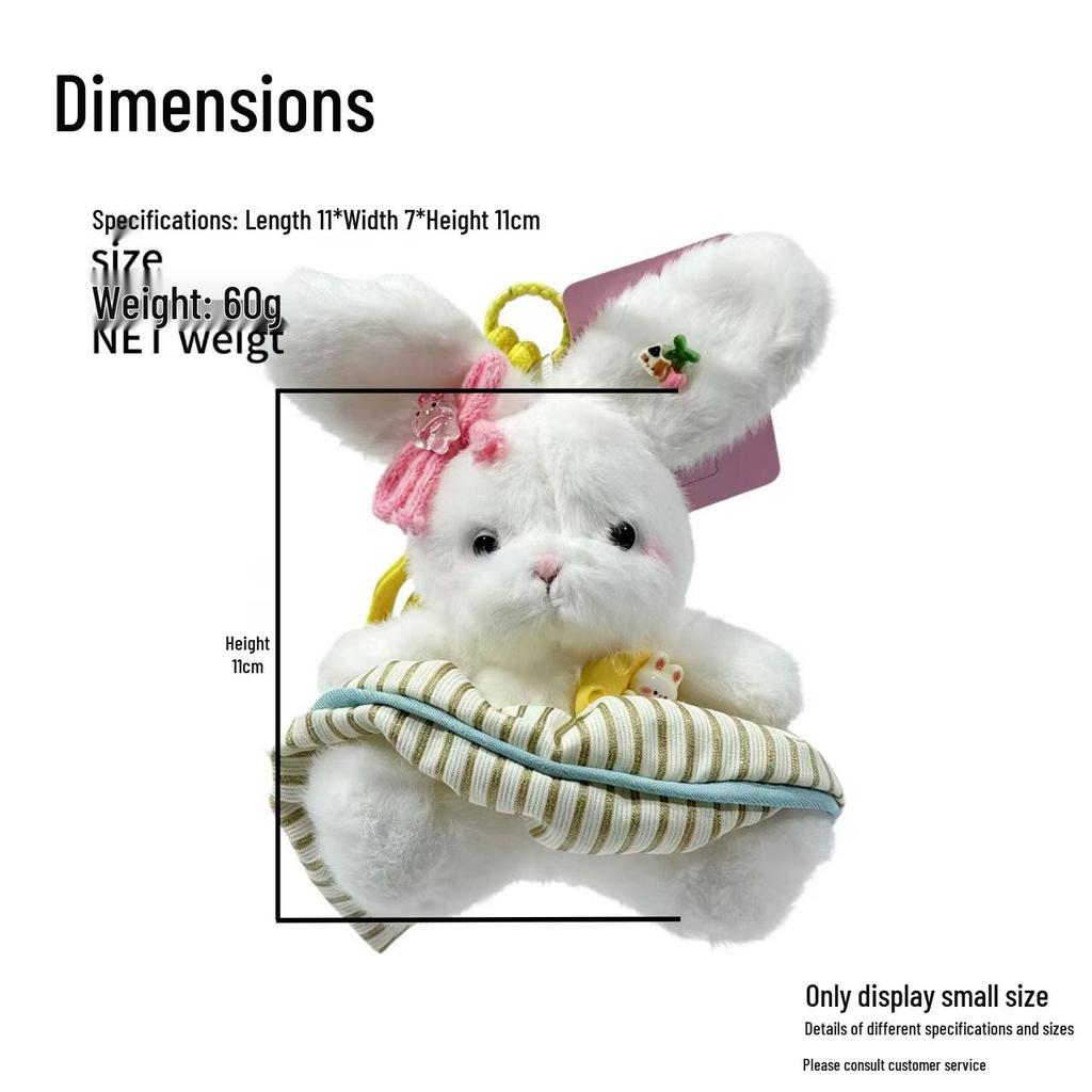 Adorable Blush Rabbit Plush Keychain Doll Pendant 