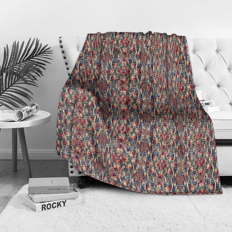 Intricate Geometric Pattern Blanket Decorative Throw Blanket Bedspread Sofa Cover Modern Mosaic Design Home Decor Gift